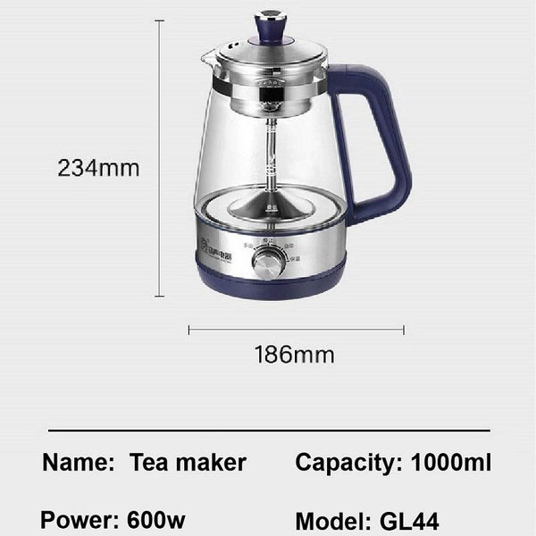 Tea Maker Black Tea Pu'er Glass Steaming Teapot Automatic Thermal Insulation Steam Boiling Teapot Health Pot Heating Pot 1000ML