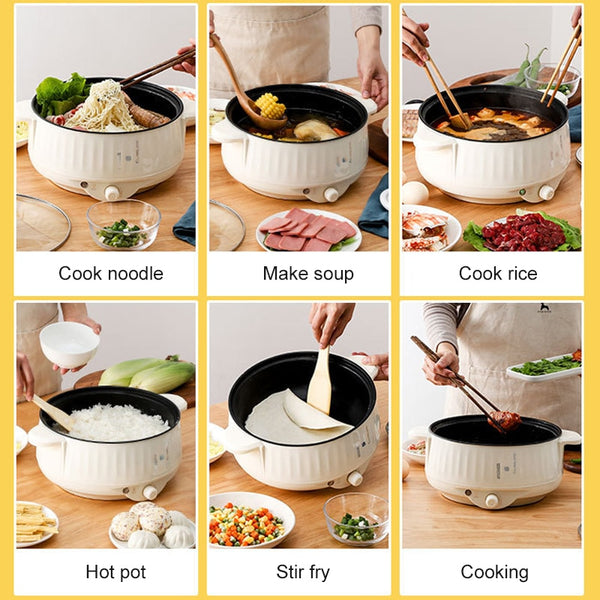 Multi Cookers Single/Double Layer Electric Pot 1.7L 1-2 People Household Non-stick Pan Hot Pot Rice Cooker Cooking Appliances